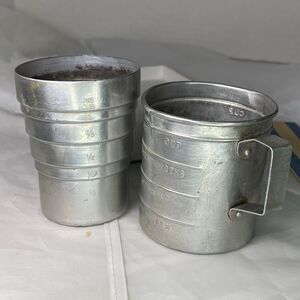 Lot of 2 Vintage Aluminum measuring cups.